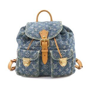 LOUIS VUITTON Monogram Denim Sac A Dos GM Backpack Blue M95056 Purse 90286962